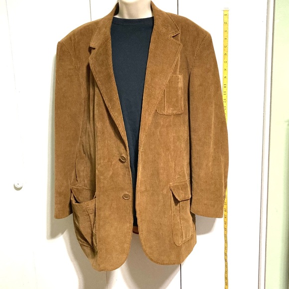 Brown Corduroy Suit Blazer Jacket Coat Brown G-III Apparel Men's XL - Picture 7 of 15